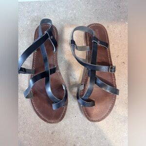 Mossimo Supply Co. Black and Brown Strappy Sandals